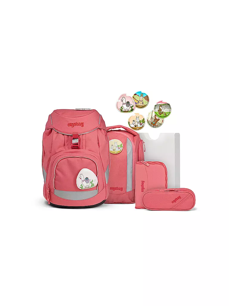 ERGOBAG | Set de cartables 6 pièces Lamas en pyjama | Rose