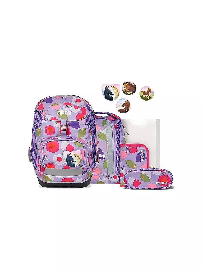 ERGOBAG | Set de cartables 6 pièces PACK BlütenzauBär | Lilas