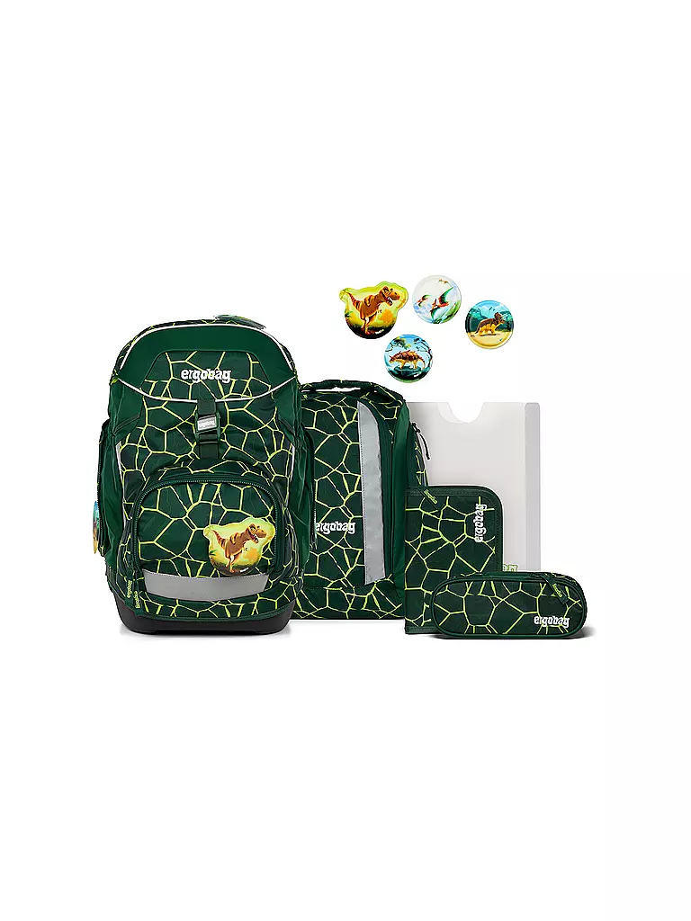 ERGOBAG | Set de sac à dos scolaire 6 pièces Pack BärRex | Vert foncé