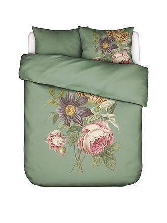 ESSENZA | Parure de lit en satin 2x 70x90cm / 200x200cm MADIA Vert Basilic