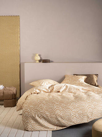 ESSENZA | Parure de lit en satin RAYE 70x90cm/140x200cm Sable Doré