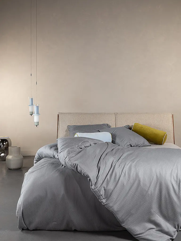 ESSENZA | Housse de couette en satin 70x90cm / 140x200cm COLETTA Global Grey | Gris