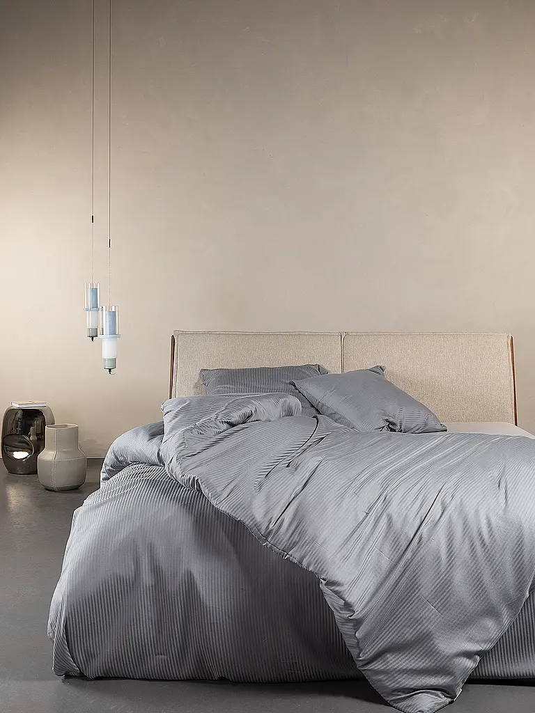ESSENZA | Housse de couette en satin 70x90cm / 140x200cm COLETTA Global Grey | Gris