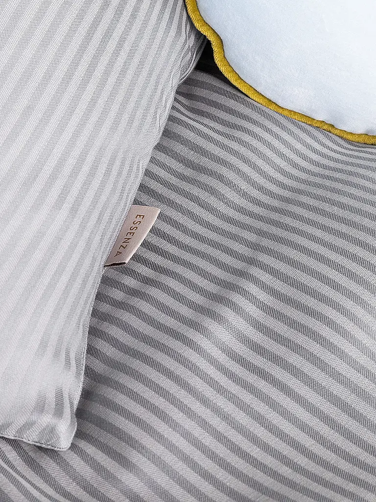 ESSENZA | Housse de couette en satin 70x90cm / 140x200cm COLETTA Global Grey | Gris