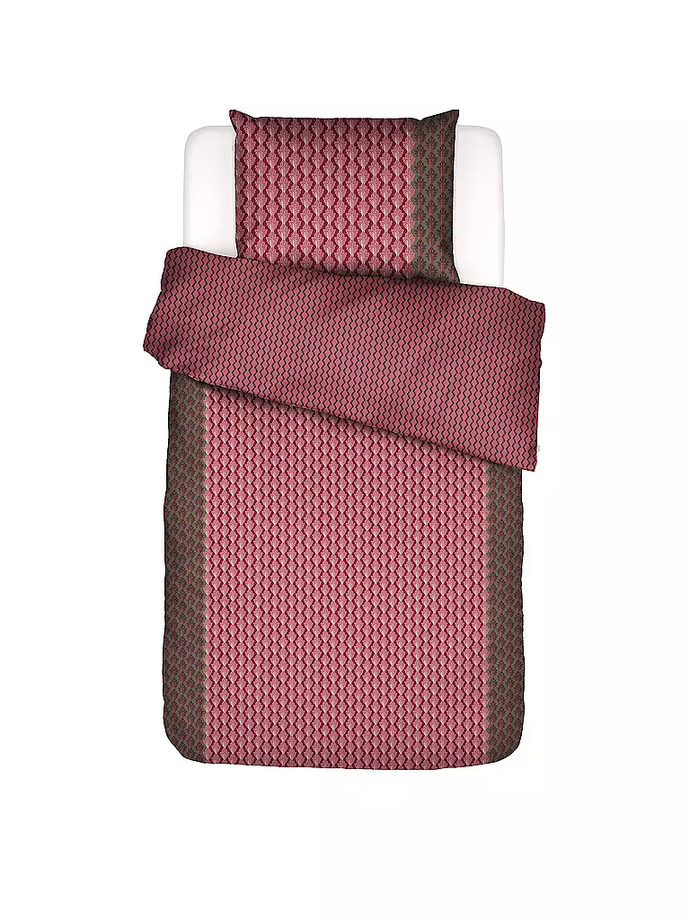 ESSENZA | Housse de couette en satin 70x90cm/140x200cm TESSE Rouge Cerise | rot
