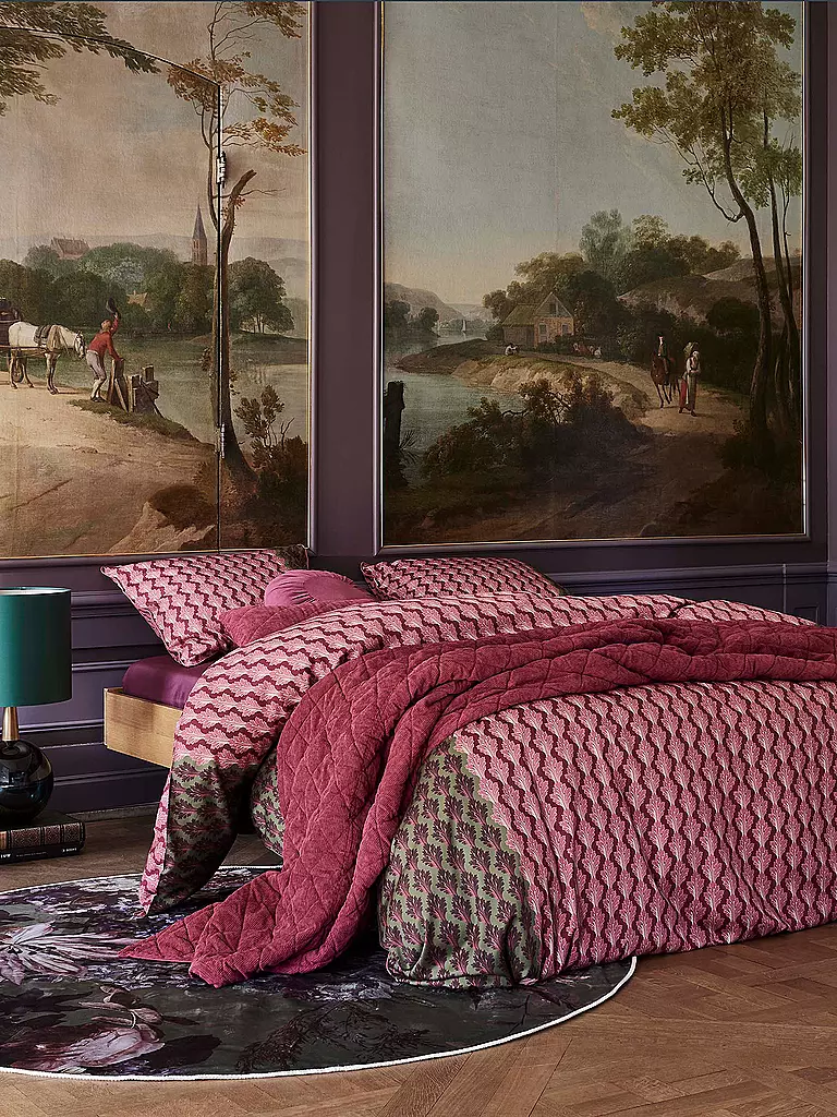 ESSENZA | Housse de couette en satin 70x90cm/140x200cm TESSE Rouge Cerise | rot