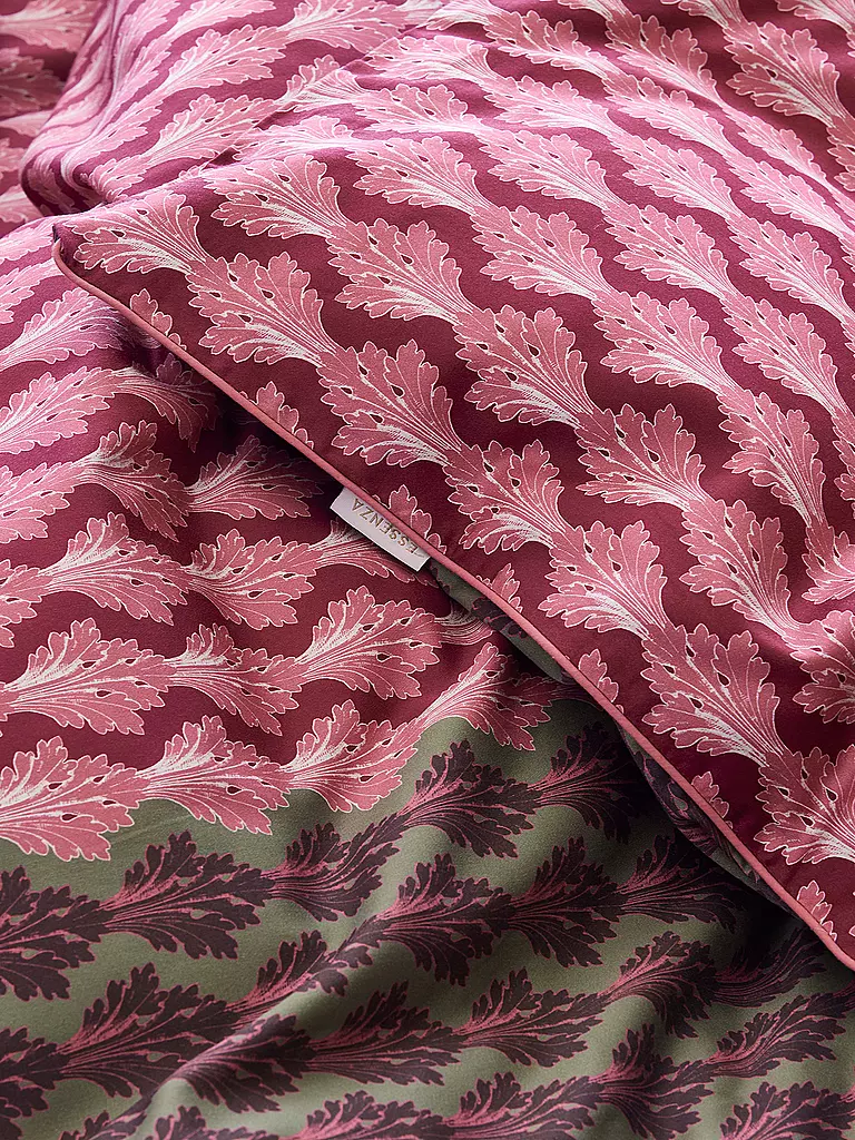 ESSENZA | Housse de couette en satin 70x90cm/140x200cm TESSE Rouge Cerise | 