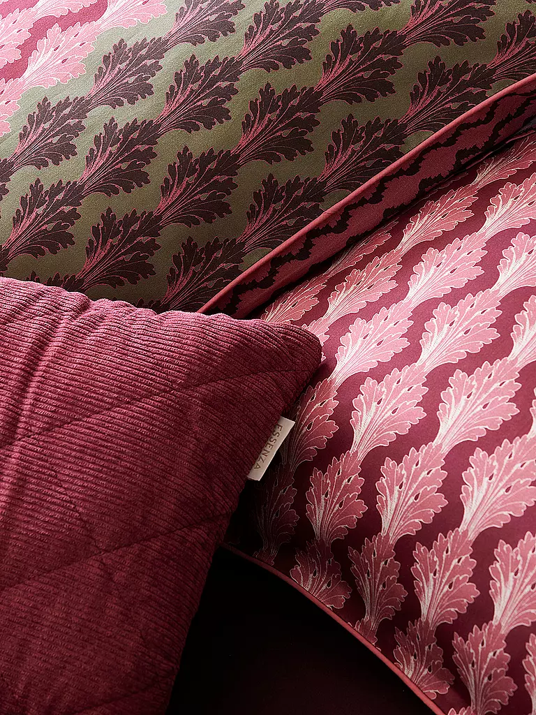 ESSENZA | Housse de couette en satin 70x90cm/140x200cm TESSE Rouge Cerise | 