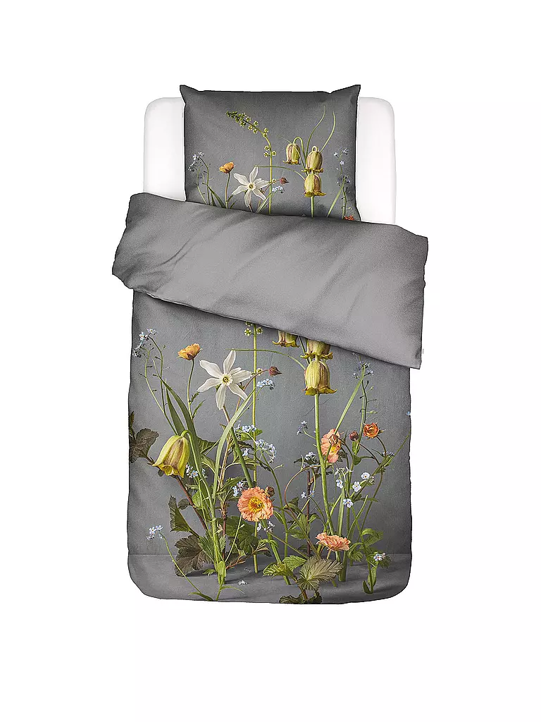 ESSENZA | Housse de couette en satin FABRICE 70x90cm/140x200cm Grey | grau
