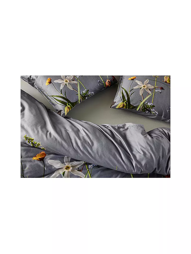 ESSENZA | Housse de couette en satin FABRICE 70x90cm/140x200cm Grey | grau