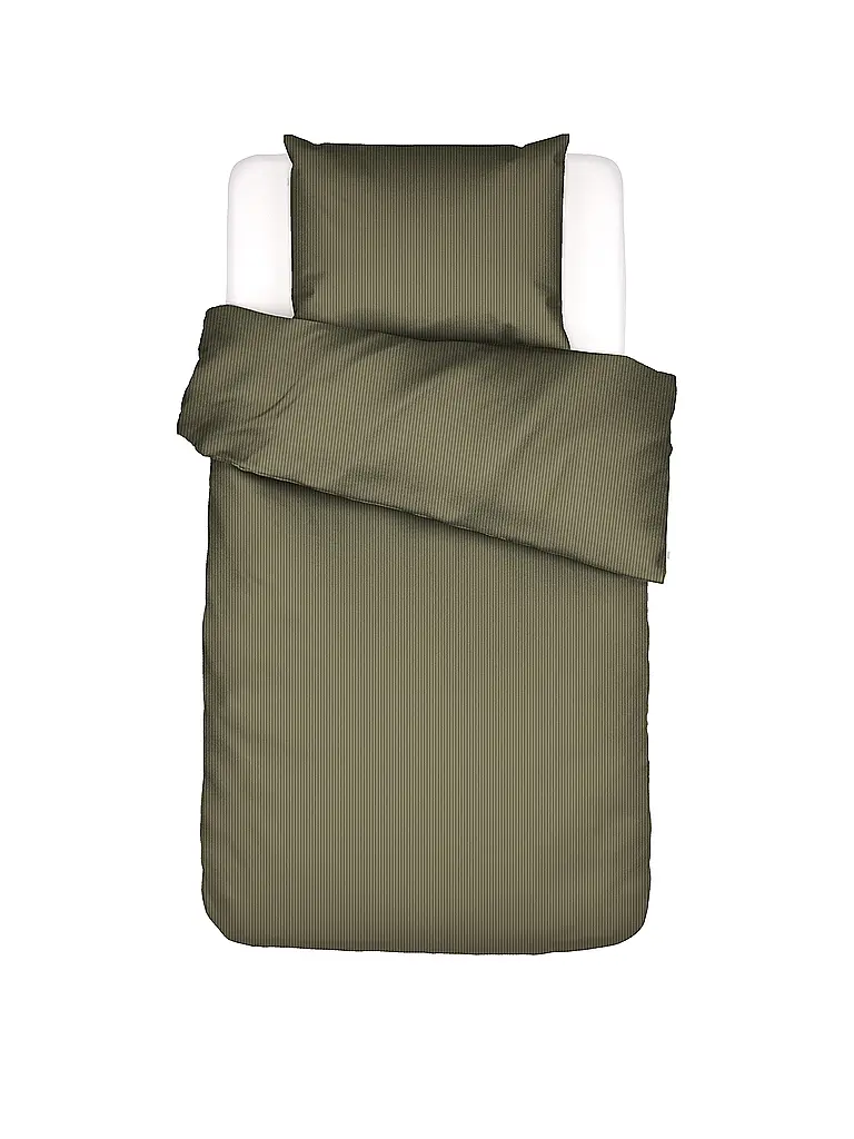 ESSENZA | Linge de lit en satin 70x90cm / 140x200cm COLETTA Moss | olive