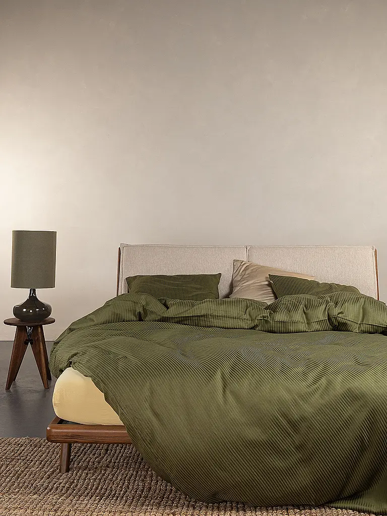 ESSENZA | Linge de lit en satin 70x90cm / 140x200cm COLETTA Moss | olive