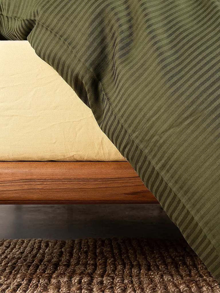 ESSENZA | Linge de lit en satin 70x90cm / 140x200cm COLETTA Moss | olive