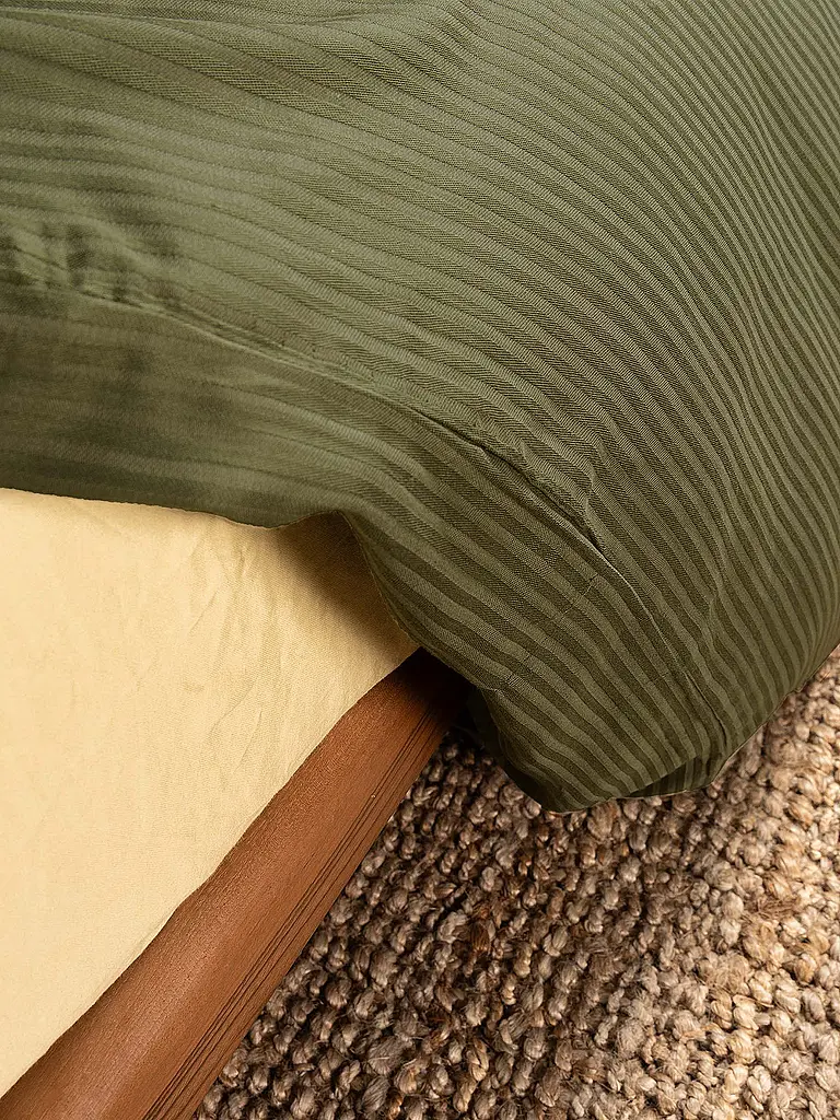 ESSENZA | Linge de lit en satin 70x90cm / 140x200cm COLETTA Moss | olive