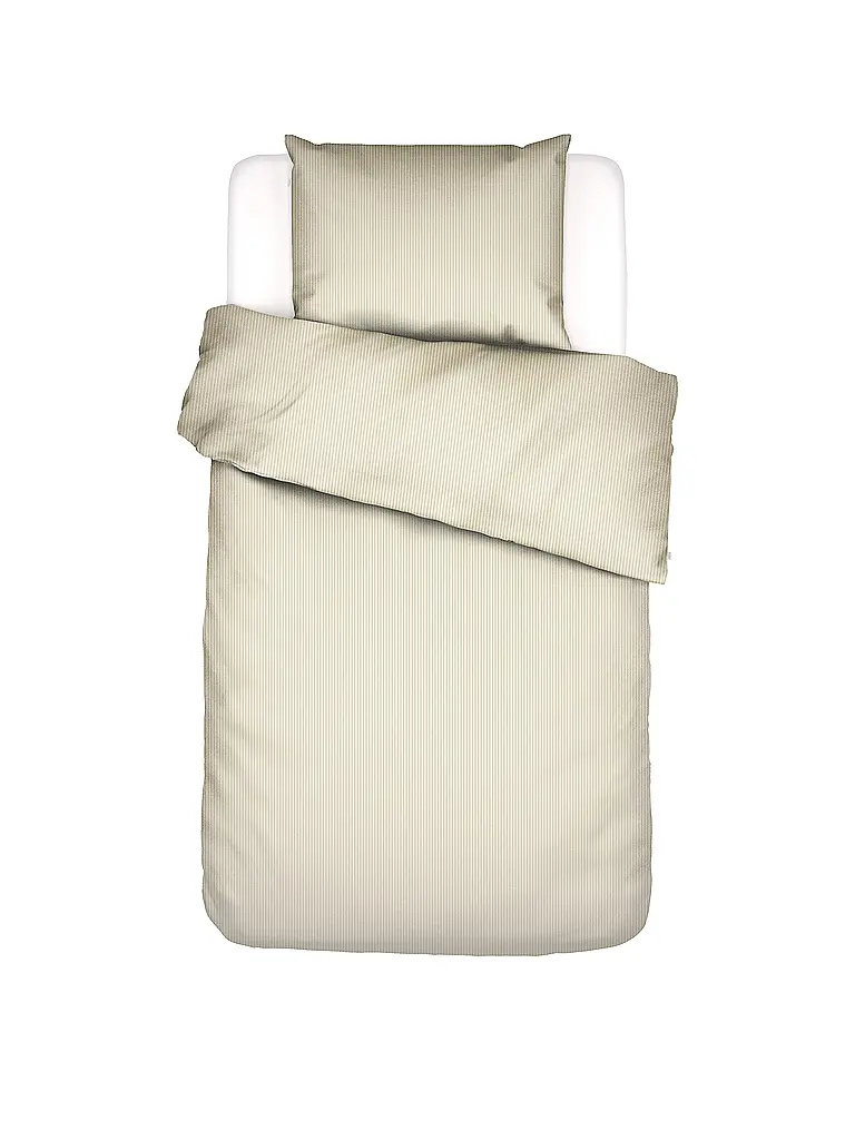 ESSENZA | Linge de lit en satin 70x90cm / 140x200cm COLETTA Vanille | Beige
