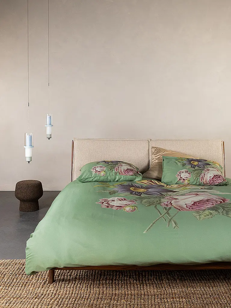 ESSENZA | Linge de lit en satin 70x90cm / 140x200cm MADIA Vert Basilic | olive