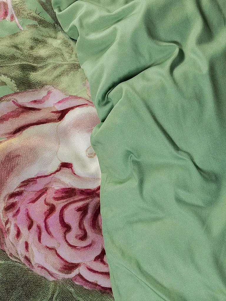 ESSENZA | Linge de lit en satin 70x90cm / 140x220cm MADIA Vert Basilic | 