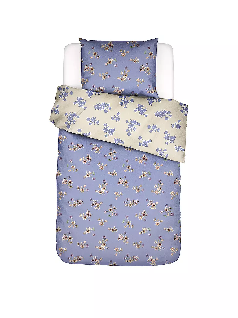 ESSENZA | Linge de lit en satin FIORA 70x90cm/140x200cm Lavande Bleu | lila