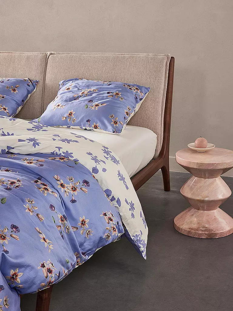 ESSENZA | Linge de lit en satin FIORA 70x90cm/140x200cm Lavande Bleu | 
