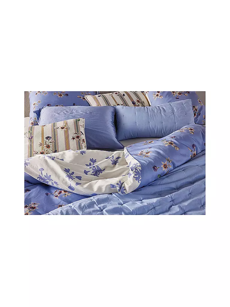 ESSENZA | Linge de lit en satin FIORA 70x90cm/140x200cm Lavande Bleu | 