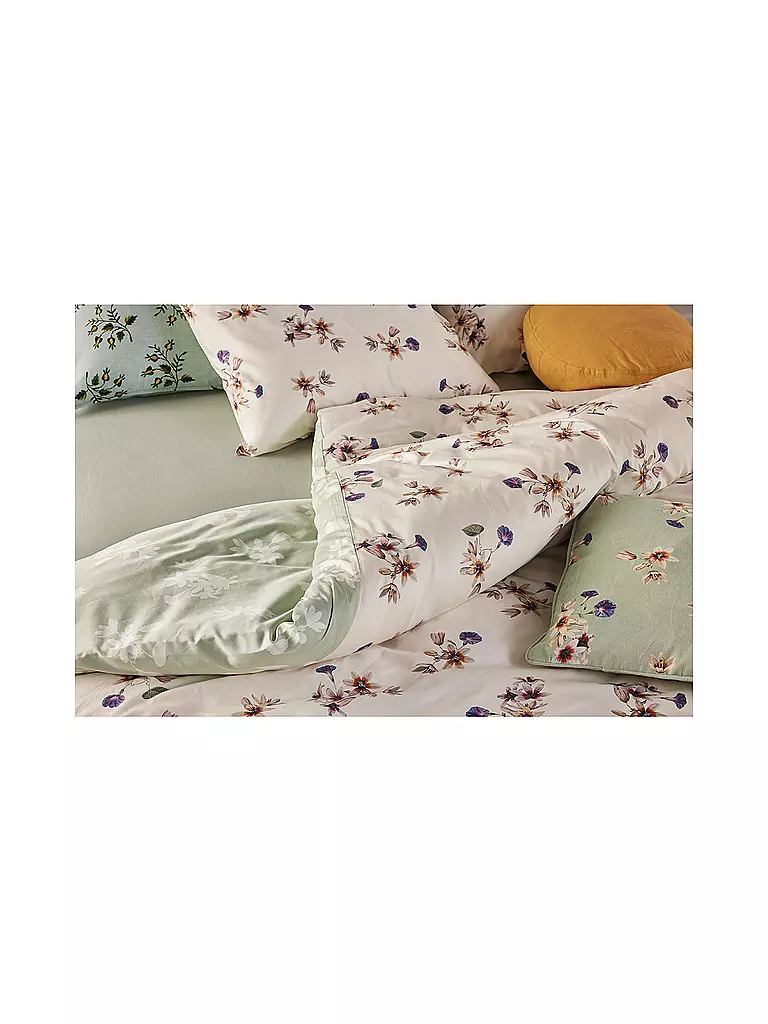 ESSENZA | Linge de lit en satin FIORA 70x90cm/140x200cm Vanille | beige