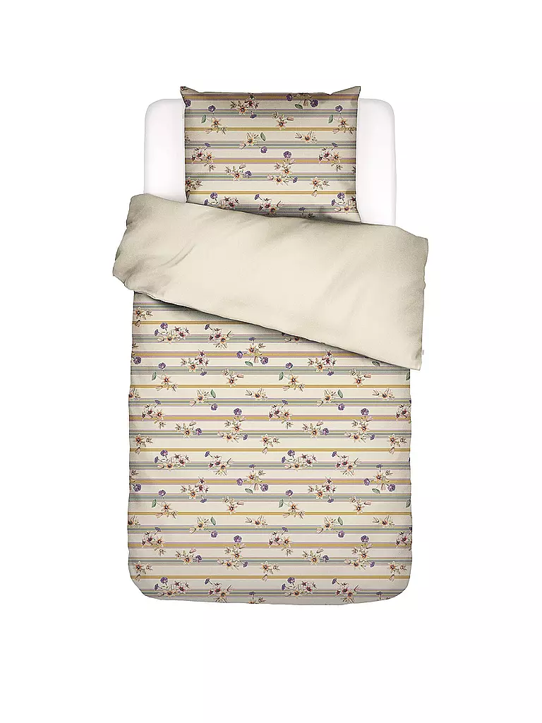 ESSENZA | Linge de lit en satin ROSELINA 70x90cm/140x200cm Vanille | Beige