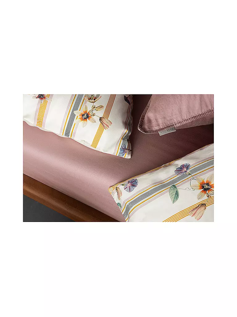 ESSENZA | Linge de lit en satin ROSELINA 70x90cm/140x200cm Vanille | Beige