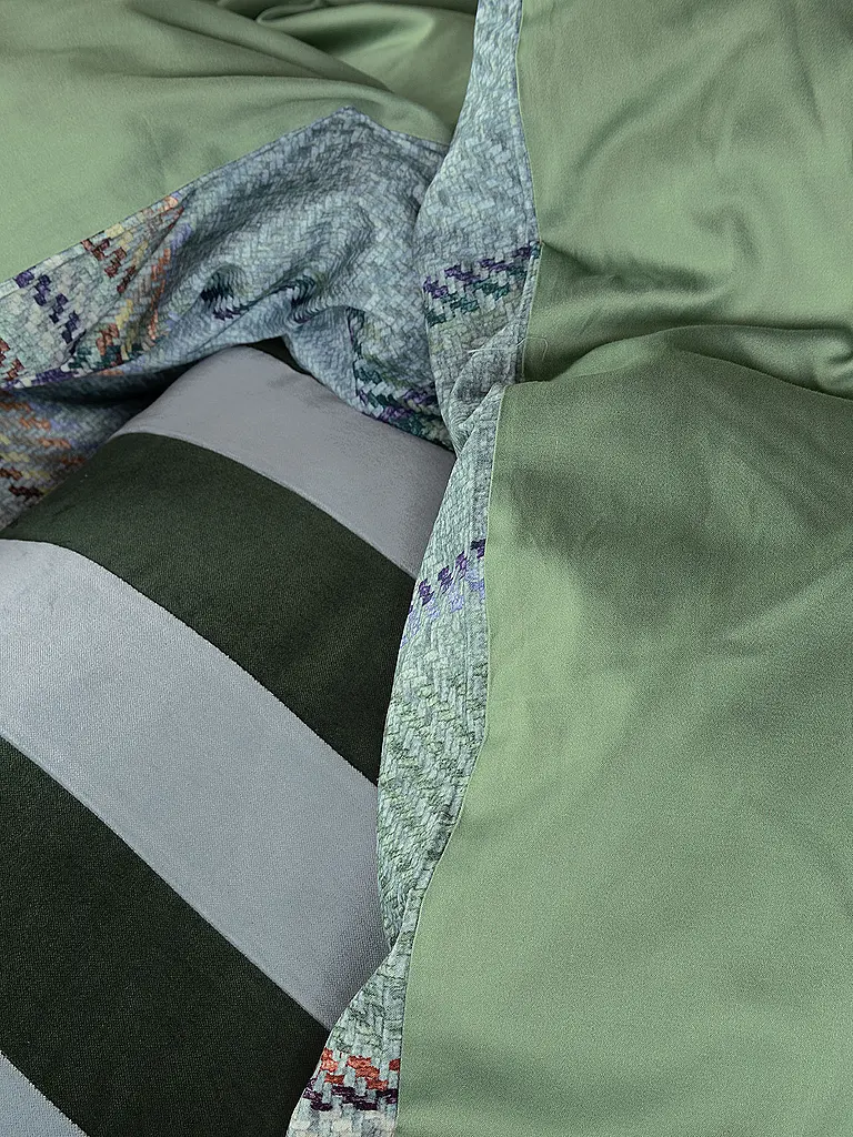 ESSENZA | Linge de lit en twill 70x90cm / 140x200cm MEAU Vert Basilic | Vert clair
