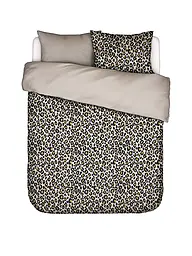 ESSENZA | Parure de lit en satin 2x 70x90cm / 140x200cm FEDELIA Sand Storm | Marron clair
