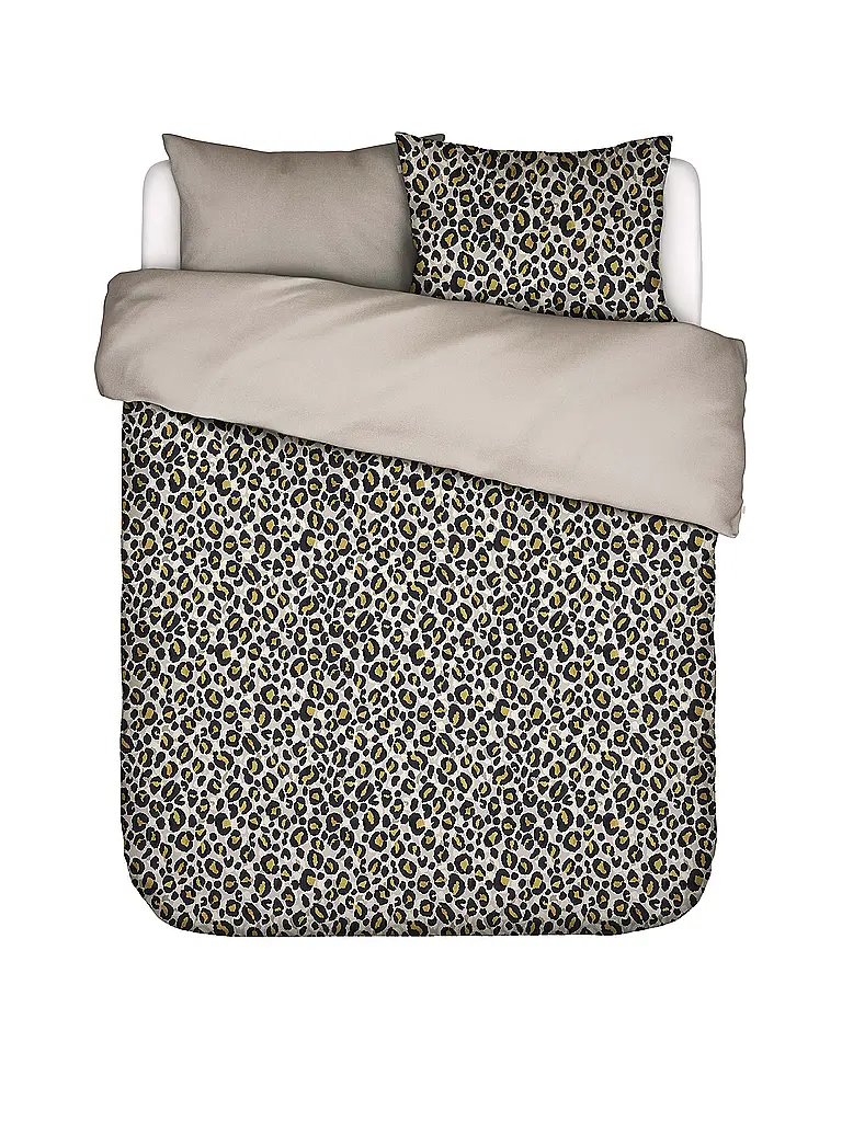 ESSENZA | Parure de lit en satin 2x 70x90cm / 140x200cm FEDELIA Sand Storm | Marron clair