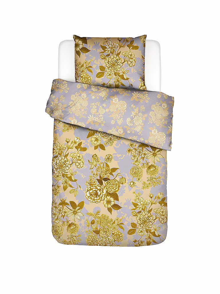 ESSENZA | Satin Bettwäsche FLORE 70x90cm/140x200cm Jaune Paille | gelb