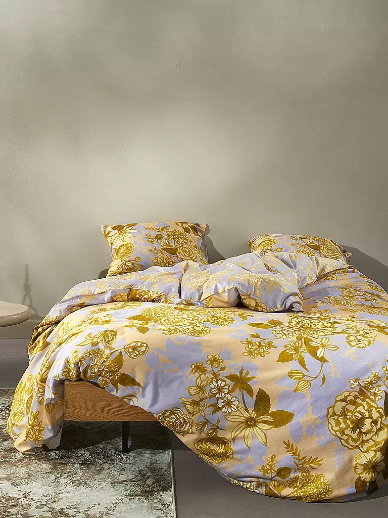 ESSENZA | Satin Bettwäsche FLORE 70x90cm/140x200cm Jaune Paille | gelb