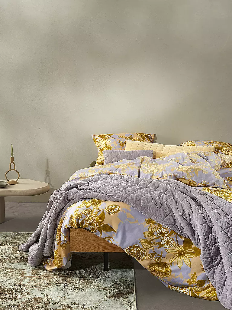 ESSENZA | Satin Bettwäsche FLORE 70x90cm/140x200cm Jaune Paille | 