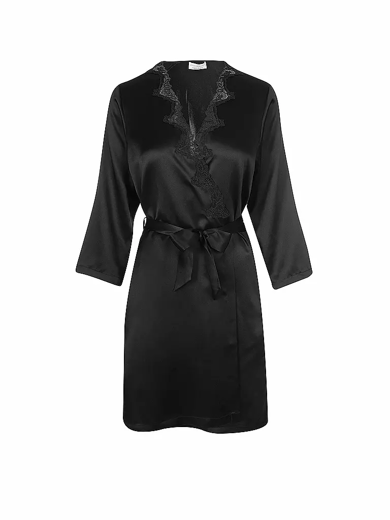 EVA BITZER | Peignoir en soie | Noir