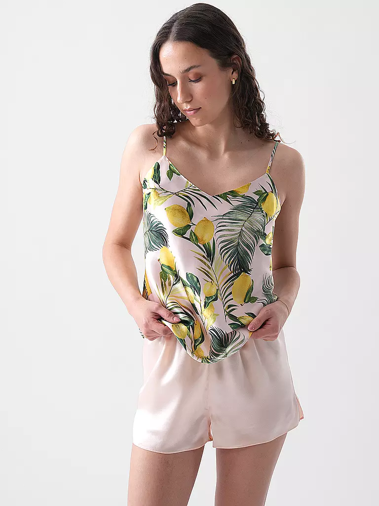 EVA BITZER | Seidentop delicate rose | gelb