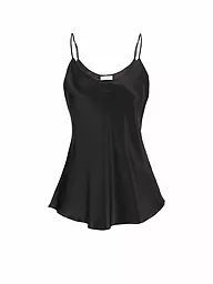 EVA BITZER | Top en soie champagne | Noir