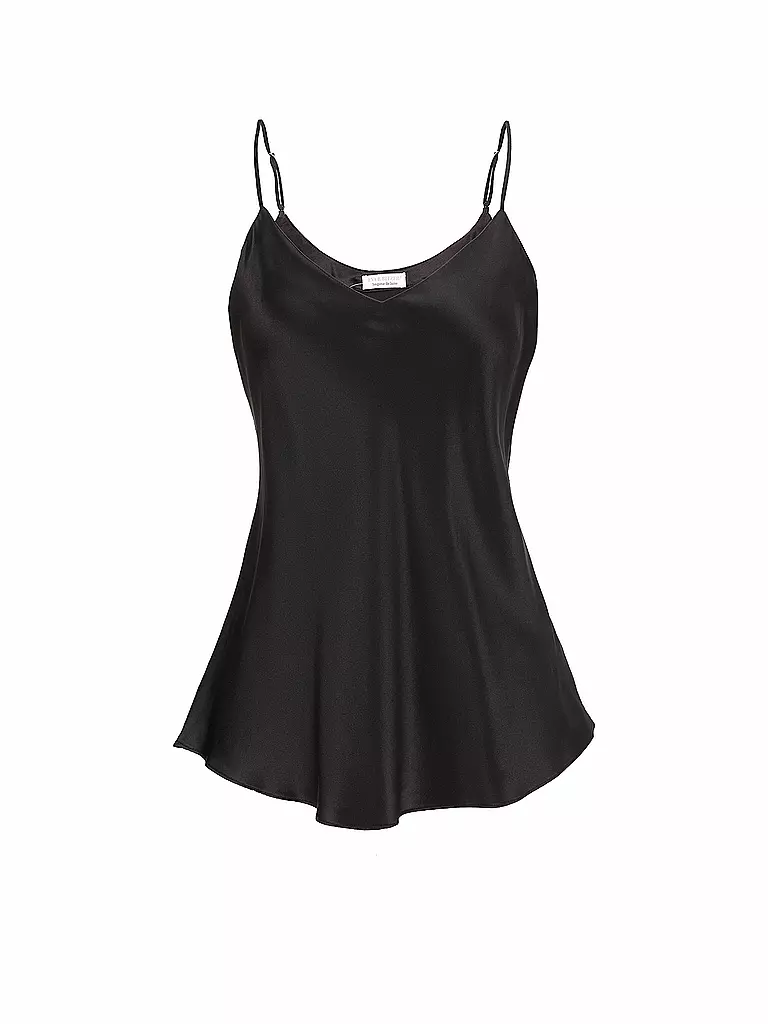 EVA BITZER | Top en soie noir | schwarz