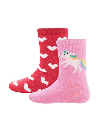 EWERS | Chaussettes enfant lot de 2 Rose/Rouge