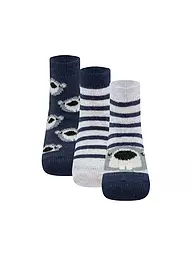 EWERS | Chaussettes garçon, lot de 3, kaki | Bleu foncé