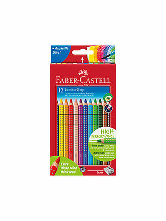 FABER-CASTELL | Crayon de couleur Jumbo Grip, étui carton de 12