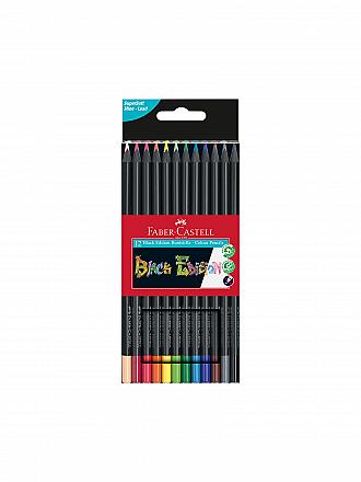 FABER-CASTELL | Crayons de couleur Black Edition, étui carton de 12