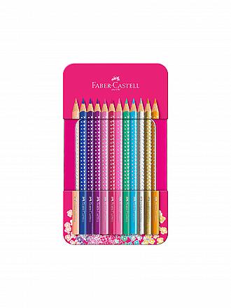FABER-CASTELL | Étui métallique de crayons de couleur Sparkle avec 12 crayons de couleur Sparkle