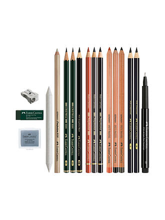 FABER-CASTELL | Crayons de couleur, set de découverte 17 pièces, produits d'art secs