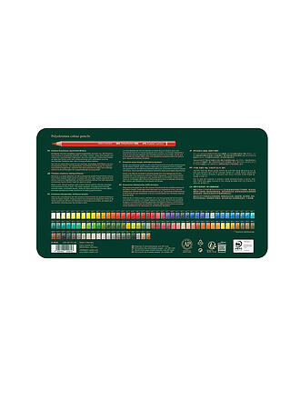 FABER-CASTELL | Crayons de couleur Polychromos 102 pièces, étui en métal