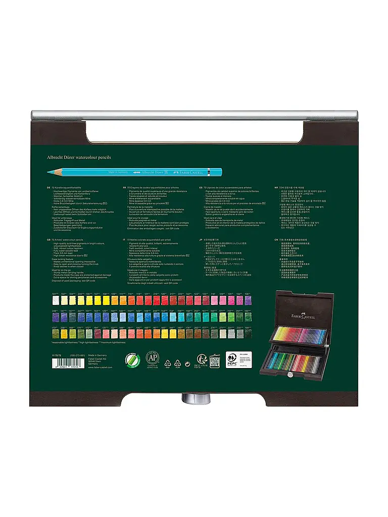 FABER-CASTELL | Albrecht Dürer Aquarellstift 72er Holzkoffer | Marron