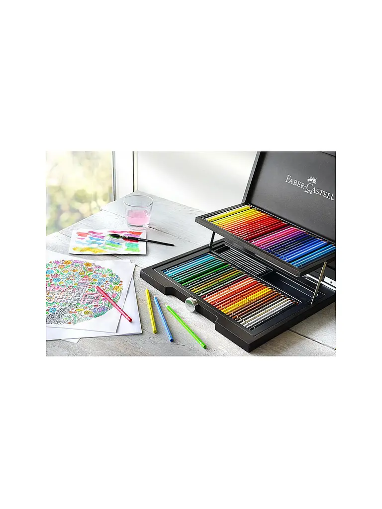 FABER-CASTELL | Albrecht Dürer Aquarellstift 72er Holzkoffer | Marron