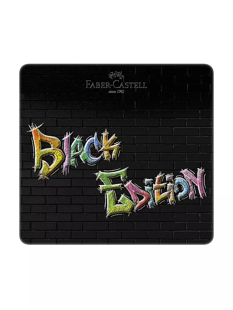 FABER-CASTELL | Black Edition Crayons de couleur 24 pièces Étui en métal | Aucune couleur