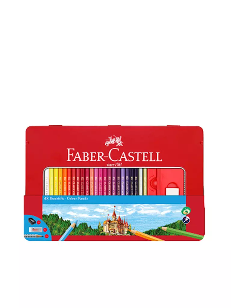 FABER-CASTELL | Boîte de crayons de couleur hexagonale (48 pièces) | Aucune couleur