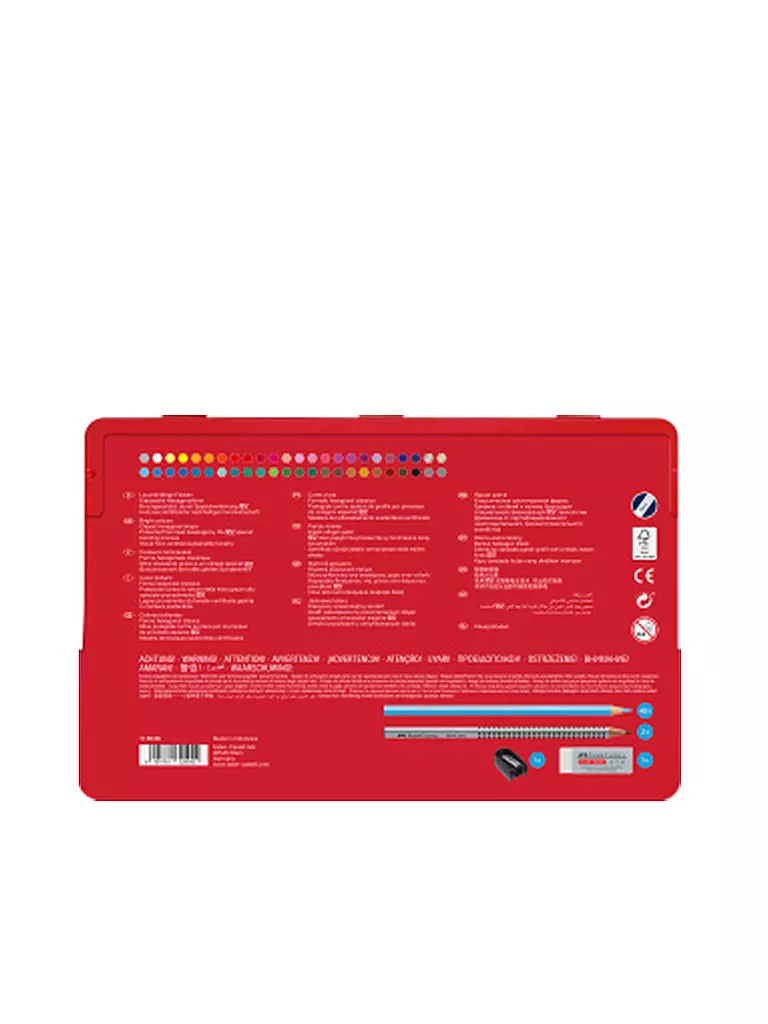 FABER-CASTELL | Boîte de crayons de couleur hexagonale (48 pièces) | Aucune couleur