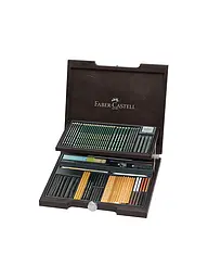 FABER-CASTELL | Coffret en bois Pitt Monochrome 86 pièces | Marron